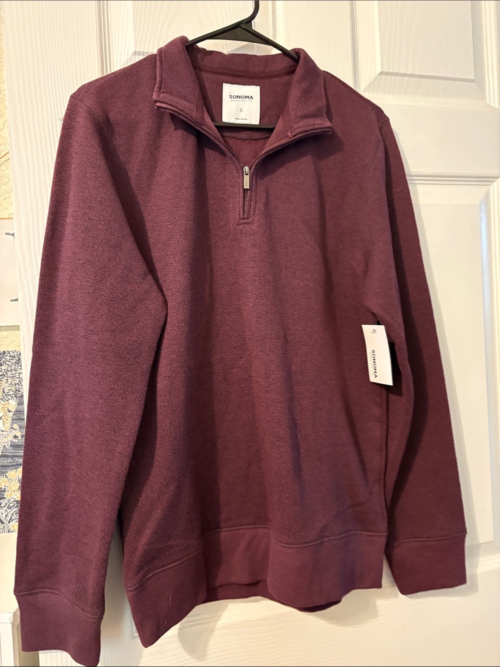 Sonoma Men's Half-Zip Sweater in Plum